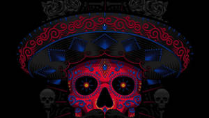 Mexican Man Red Skeleton Wallpaper