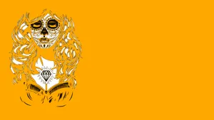 Mexican Woman With A Sugar Skull Digital Artwork Wallpaper