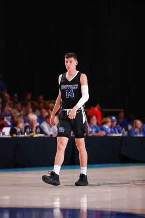 Miami Heat Rookie Tyler Herro Looks To Make A Play Against The Charlotte Hornets Wallpaper