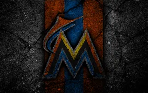Miami Marlins Black Stone Background Wallpaper