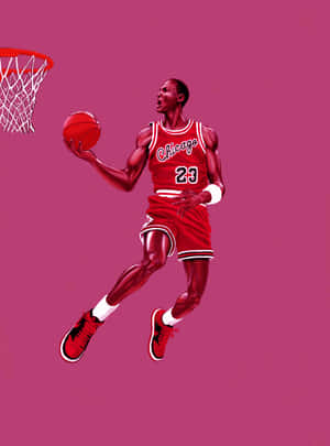 Michael Jordan Shooting A Basketball Wallpaper