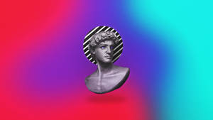 Michelangelo’s David Bust Vaporwave Desktop Wallpaper