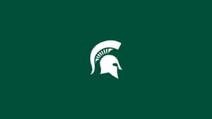 Michigan State Spartans Logo On A Green Background Wallpaper