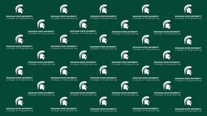 Michigan State University Spartans Logo Pattern Wallpaper