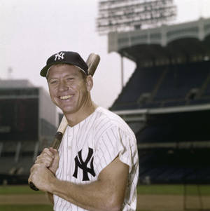 Mickey Mantle Digitally Restored Photograph Wallpaper