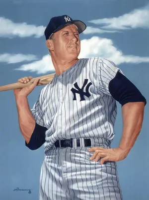 Mickey Mantle Realistic Painting Wallpaper