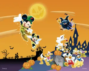 Mickey Mouse And Friends Cute Disney Halloween Wallpaper