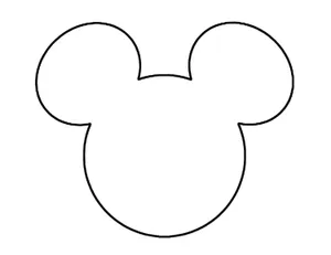 Mickey Mouse Ears Black Line Art Wallpaper