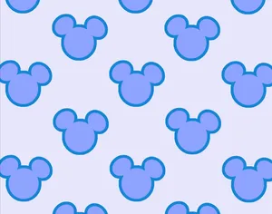 Mickey Mouse Ears Simple Blue Theme Wallpaper