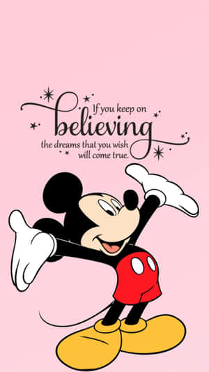 Mickey Mouse Inspirational Quote Aesthetic Wallpaper