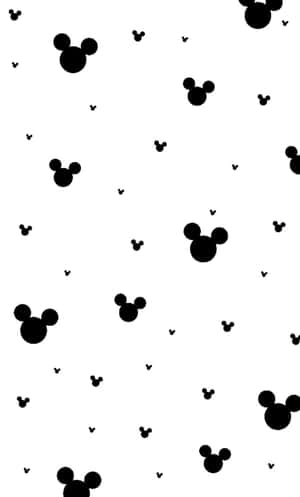 Mickey Mouse Pattern On White Background Wallpaper