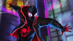 Midair Spider Man Into The Spider Verse Wallpaper