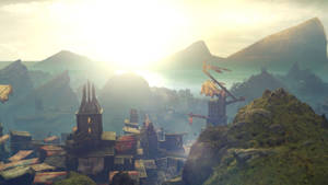 Middle Earth Shadow Of Mordor Village Setting Wallpaper