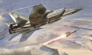 Mig-31 Fighter Jet And Missile Wallpaper