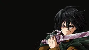 Mikasa Ackerman Readyfor Battle Wallpaper