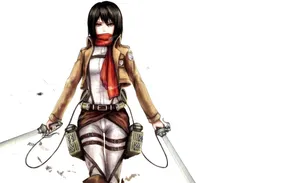 Mikasa Fierce Look Wallpaper
