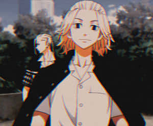 Mikey From Tokyo Revengers Takes Care Of Business Wallpaper