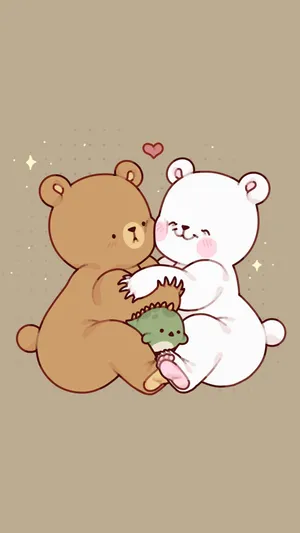 Milk And Mocha Bears Brown Background Wallpaper