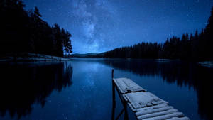 Milky Way Galaxy Lake Wallpaper