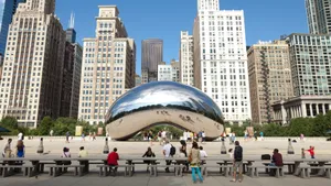 Millennium Park With The Cloud Gate Wallpaper