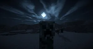 Minecraft Creeper At Night Wallpaper