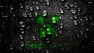 Minecraft Creeper Face With Water Droplets Wallpaper