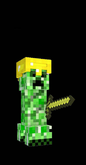 Minecraft Creeper With Golden Helmet Wallpaper