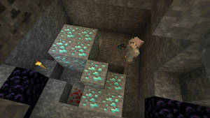 Minecraft Diamond Mining Wallpaper