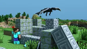 Minecraft Steve Ender Dragon Wallpaper