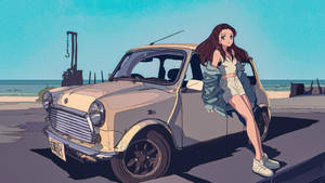 Mini Cooper Anime Car Wallpaper