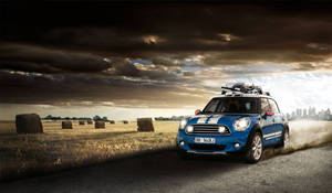 Mini Cooper Glossy Blue Wallpaper