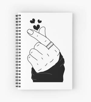 Minimal Aesthetic Korean Finger Heart Wallpaper