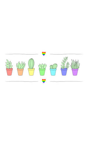 Minimal Cute Pride Plant Wallpaper