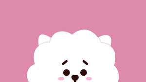 Minimal Rj Bt21 In Pink Wallpaper