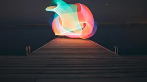 Minimalist Abstract Of Flare Sphere Light Wallpaper