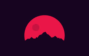 Minimalist Abstract Of Mountain's Blood Moon Wallpaper