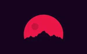 Minimalist Abstract Of Mountain's Blood Moon Wallpaper