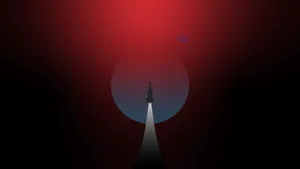 Minimalist Aesthetic Desktop Red Rocket Wallpaper