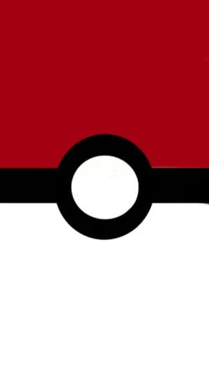 Minimalist Anime Phone Wallpaper Featuring A Red Pokeball. Wallpaper