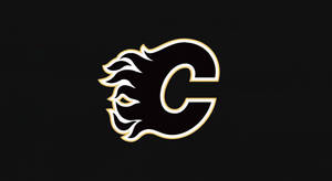 Minimalist Black Calgary Flames Wallpaper