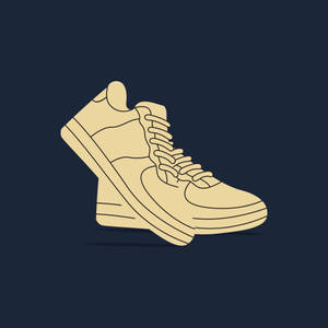 Minimalist Cartoon Sneakers Vector Illustration Wallpaper