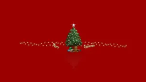 Minimalist Christmas Desktop Twinkling Lights Wallpaper