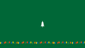 Minimalist Christmas Desktop With Lights Wallpaper