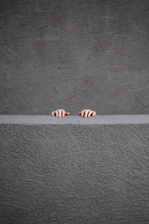 Minimalist Concrete Wall With Hands Hd Wallpaper