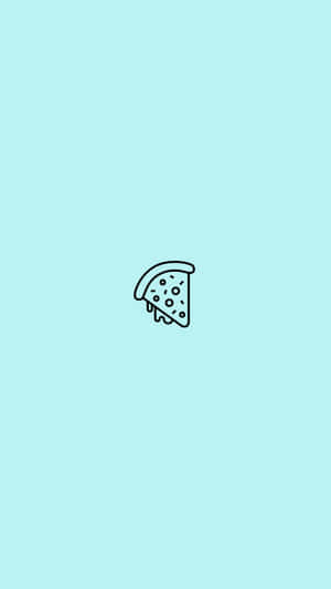 Minimalist Cute Iphone Teal Pizza Icon Wallpaper