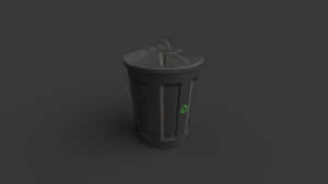 Minimalist Digital Art Of Black Trash Can Wallpaper