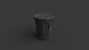 Minimalist Digital Art Of Black Trash Can Wallpaper