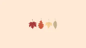 Minimalist Fall Aesthetic Macbook Leaves Wallpaper