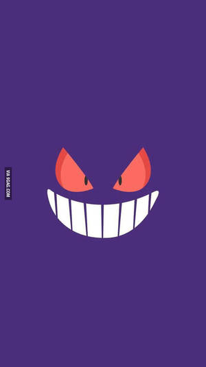 Minimalist Gengar Facial Features Wallpaper
