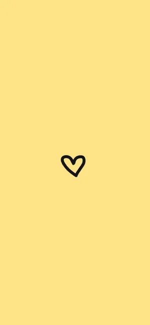 Minimalist Heart Yellow Instagram Profile Wallpaper